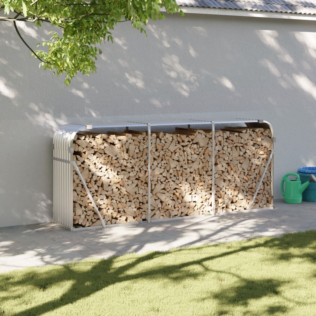 brændestativ 234x45x100 cm galvaniseret stål sølvfarvet billede