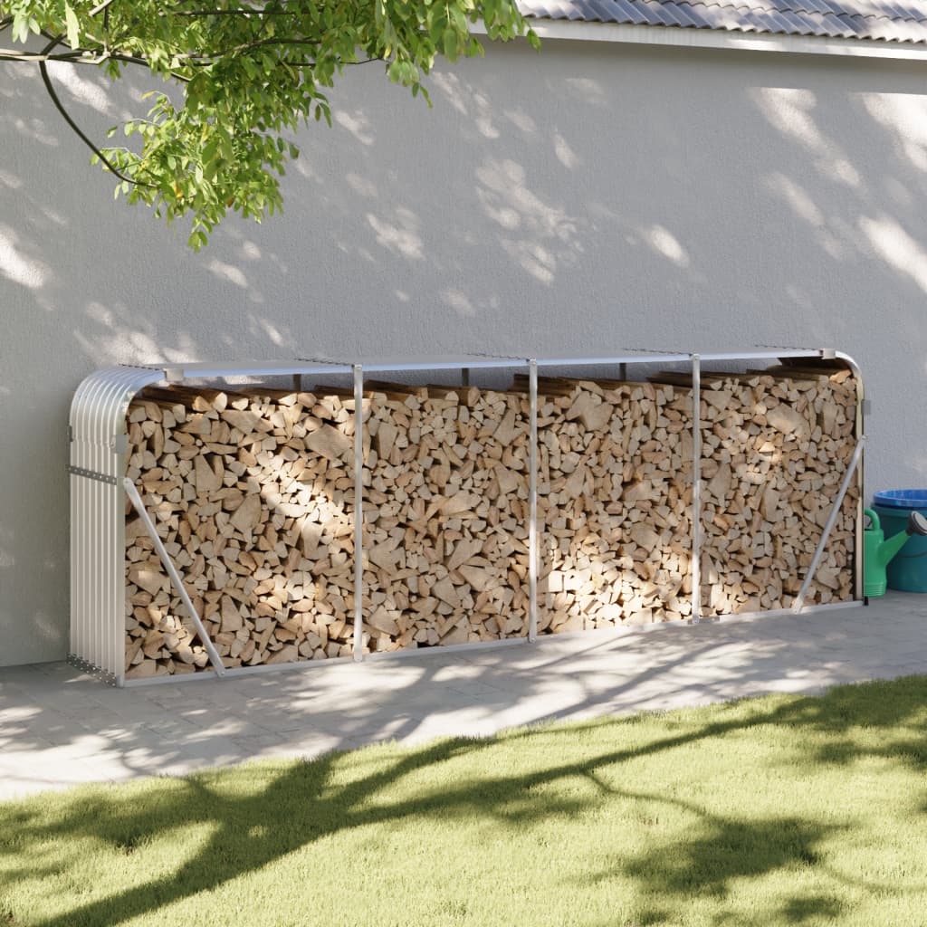 brændestativ 300x45x100 cm galvaniseret stål sølvfarvet billede