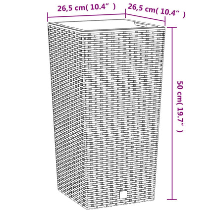 plantekrukke 11/26,5 l udtagelig indsats PP rattanlook antracit