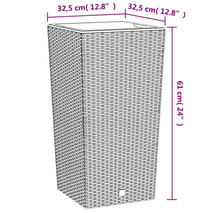 plantekrukke 21/49 l udtagelig indsats PP rattanlook hvid