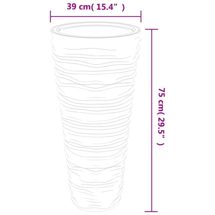 plantekrukke 18/45 l udtagelig indsats rillet design antracit