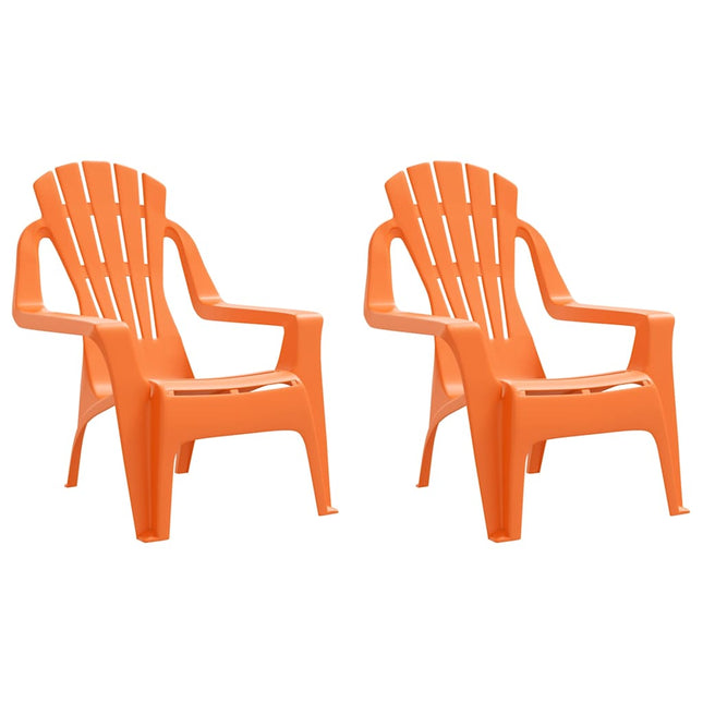 havestole til børn 2 stk. 37x34x44 cm PP trælook orange
