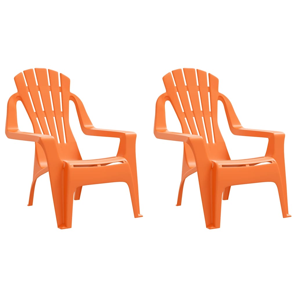 havestole til børn 2 stk. 37x34x44 cm PP trælook orange