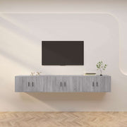 væghængte tv-skabe 3 stk. 80x34,5x40 cm grå sonoma-eg