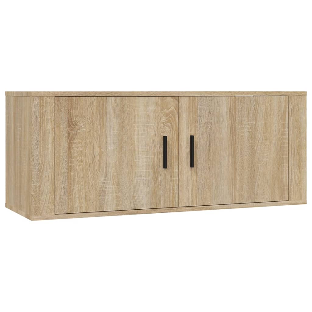 væghængte tv-skabe 3 stk. 100x34,5x40 cm sonoma-eg