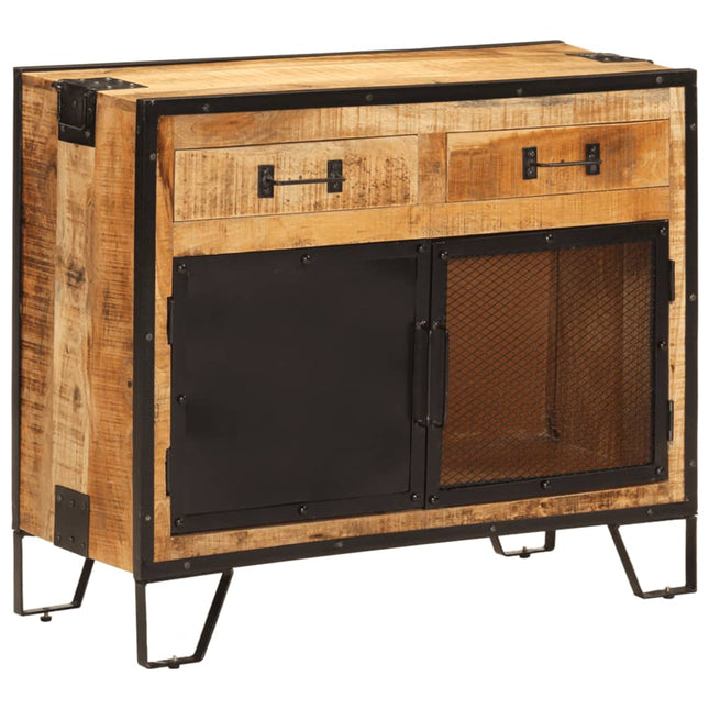 skænk 80x31x66 cm massivt ru mangotræ og metal