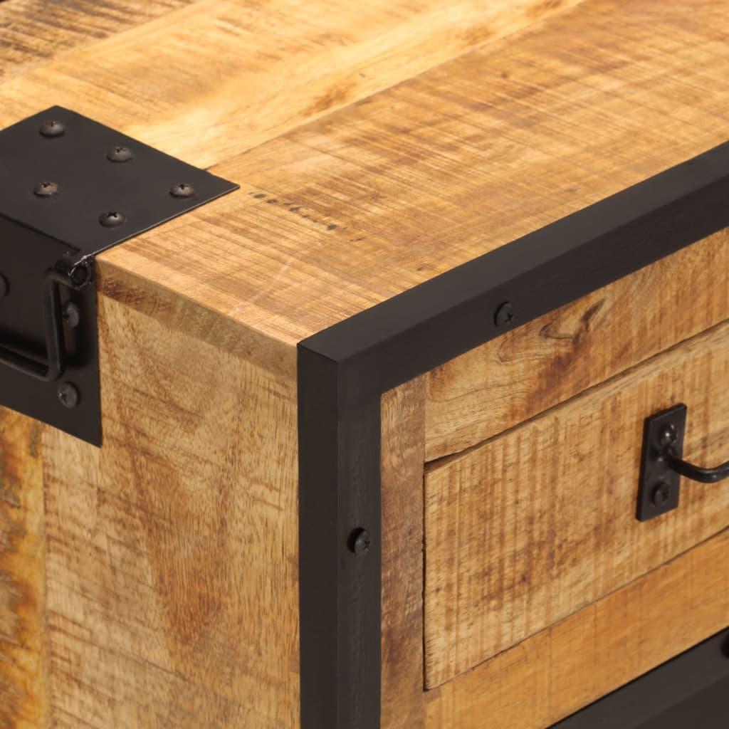 skænk 80x31x66 cm massivt ru mangotræ og metal