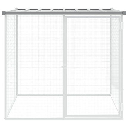 hønsehus med tag 103x98x90 cm galvaniseret stål lysegrå