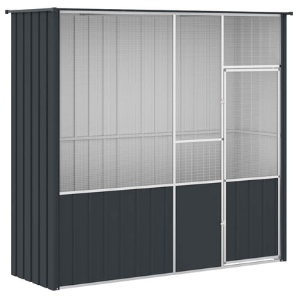 fuglebur 215x78x200 cm galvaniseret stål antracitgrå