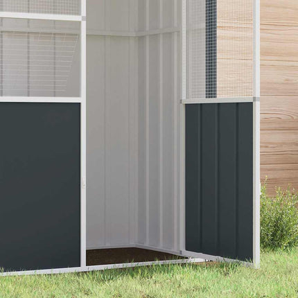 fuglebur 215x78x200 cm galvaniseret stål antracitgrå
