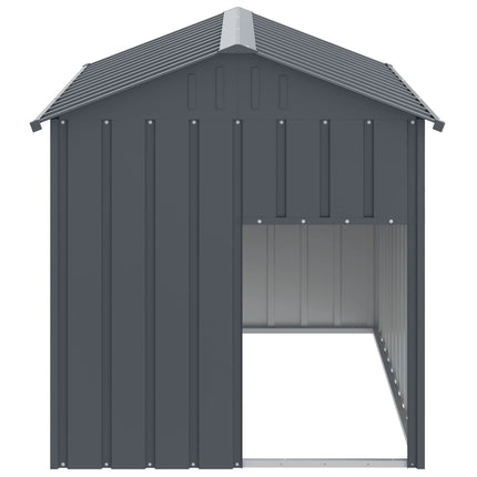 hundehus med tag 117x153x123 cm galvaniseret stål antracitgrå