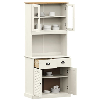 skænk VIGO 78x40x175 cm massivt fyrretræ hvid