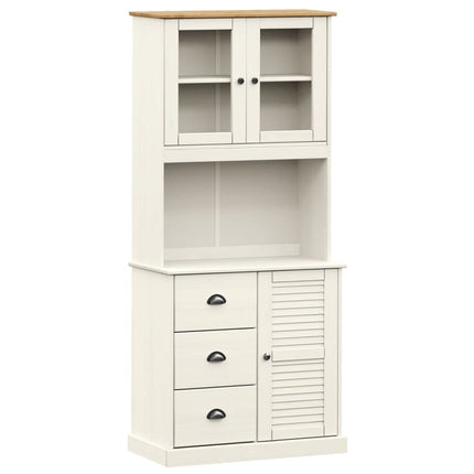 skænk VIGO 78x40x175 cm massivt fyrretræ hvid