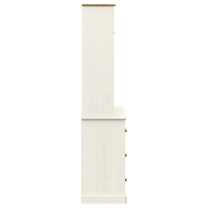 skænk VIGO 78x40x175 cm massivt fyrretræ hvid
