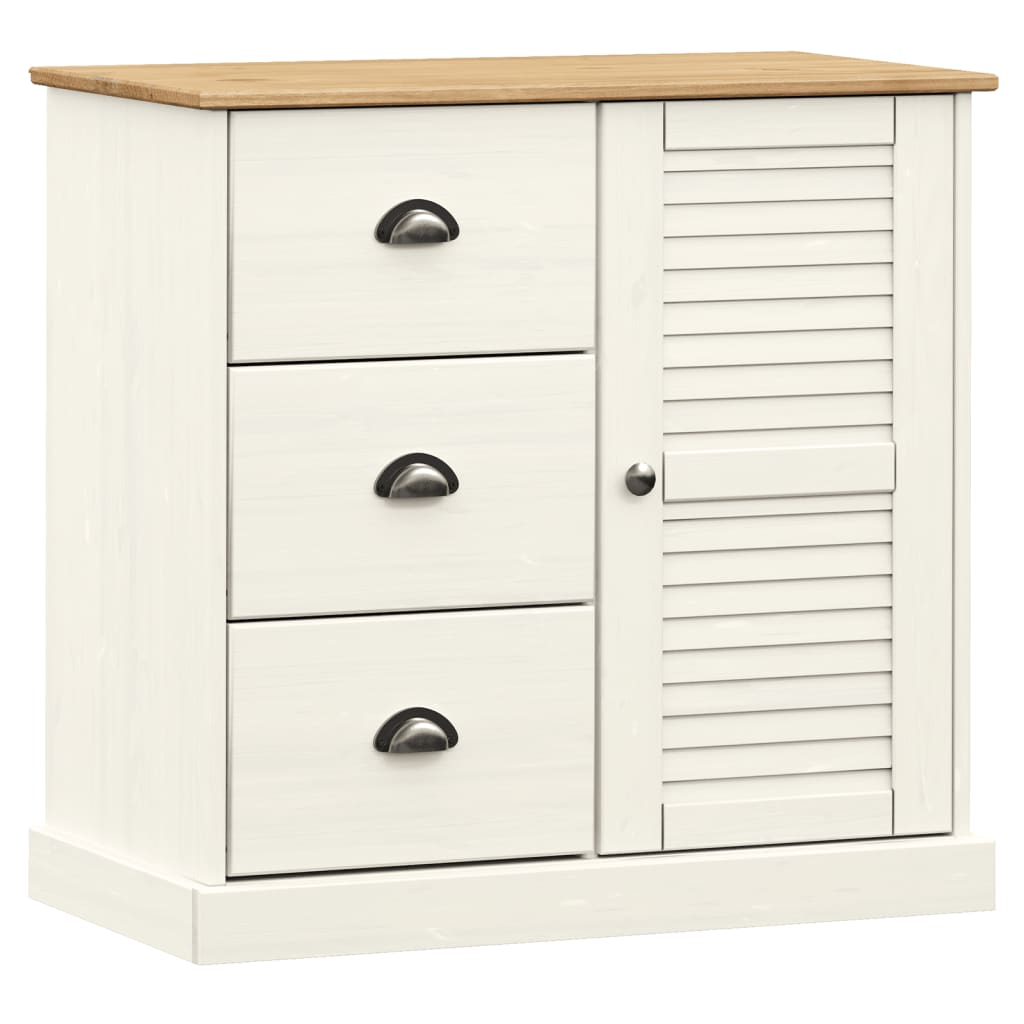 skænk VIGO 78x40x175 cm massivt fyrretræ hvid