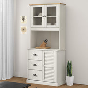 skænk VIGO 78x40x175 cm massivt fyrretræ hvid