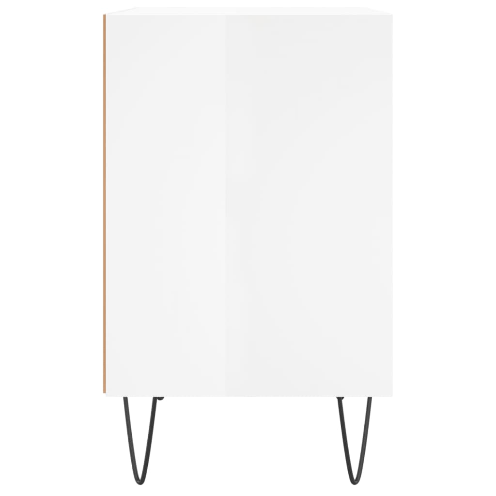 sengebord 40x30x50 cm konstrueret træ hvid højglans