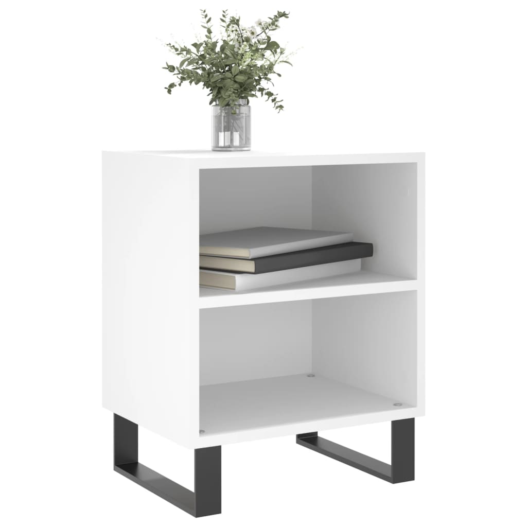 sengebord 40x30x50 cm konstrueret træ hvid