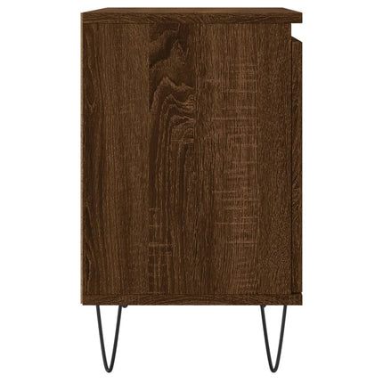 sengebord 40x30x50 cm konstrueret træ brun egetræsfarve