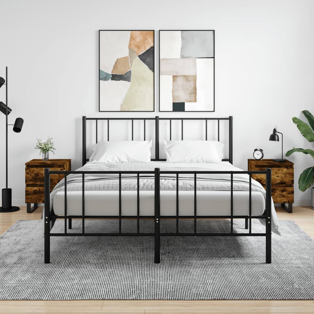 sengeborde 2 stk. 40x35x50 cm røget egetræsfarve