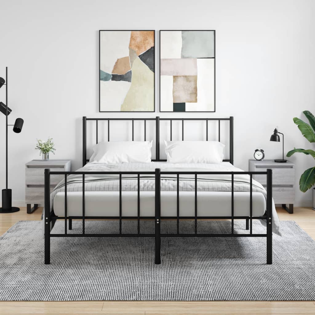 sengeborde 2 stk. 40x35x50 cm konstrueret træ grå sonoma-eg