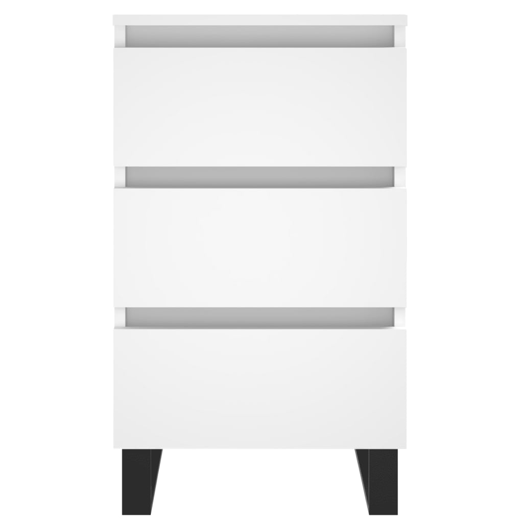 sengeborde 2 stk. 40x35x69 cm konstrueret træ hvid