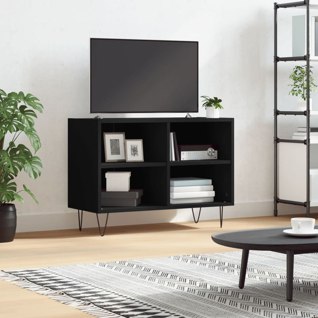 tv-bord 69,5x30x50 cm konstrueret træ sort