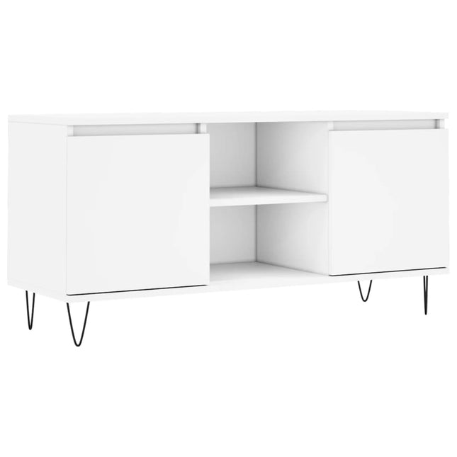 tv-bord 104x35x50 cm konstrueret træ hvid