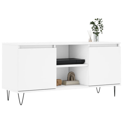 tv-bord 104x35x50 cm konstrueret træ hvid