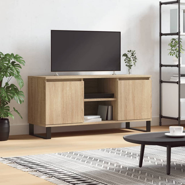 tv-bord 104x35x50 cm konstrueret træ sonoma-eg