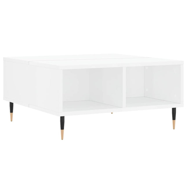 sofabord 60x60x30 cm konstrueret træ hvid højglans