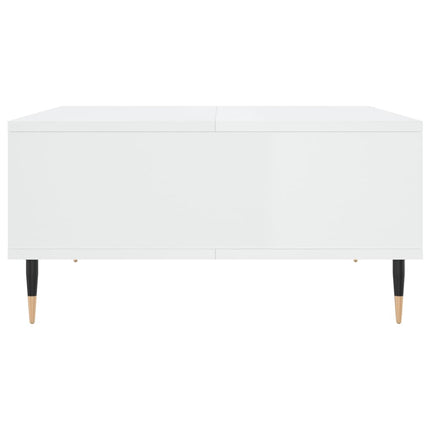 sofabord 60x60x30 cm konstrueret træ hvid højglans