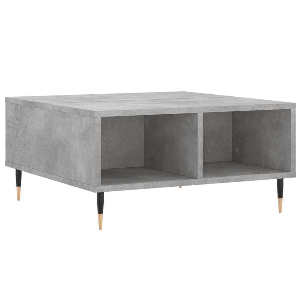 sofabord 60x60x30 cm konstrueret træ betongrå