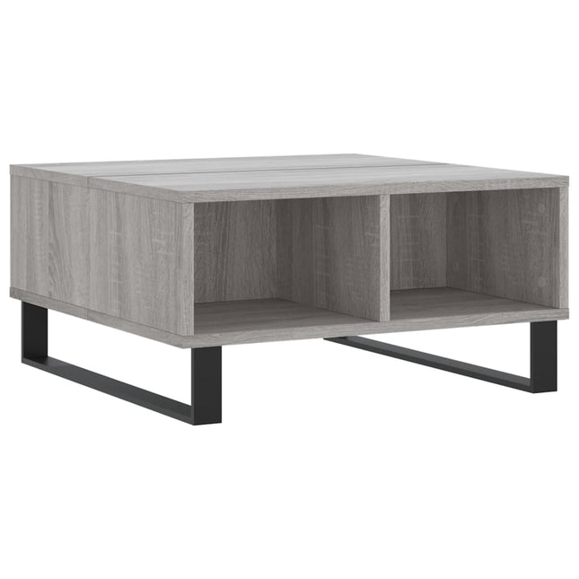 sofabord 60x60x30 cm konstrueret træ grå sonoma-eg