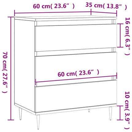 skænk 60x35x70 cm konstrueret træ hvid
