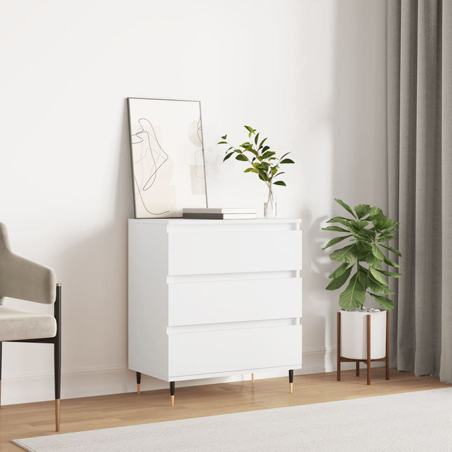 skænk 60x35x70 cm konstrueret træ hvid