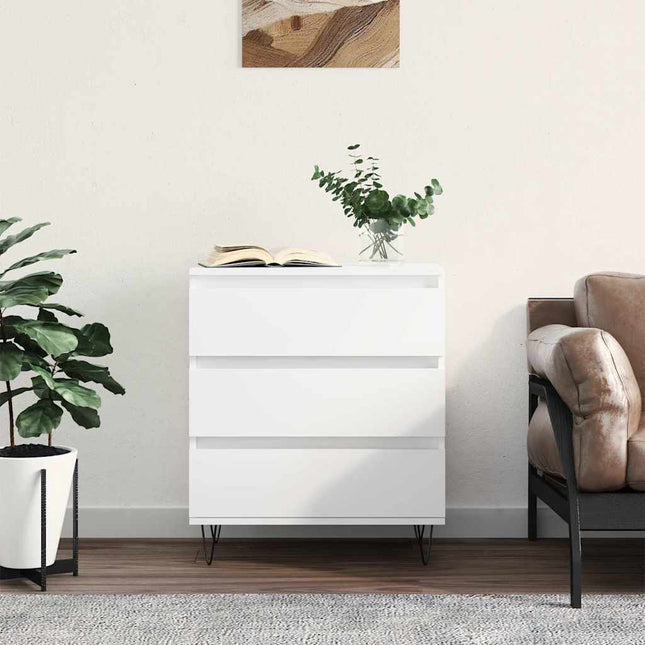 skænk 60x35x70 cm konstrueret træ hvid