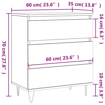 skænk 60x35x70 cm konstrueret træ sort