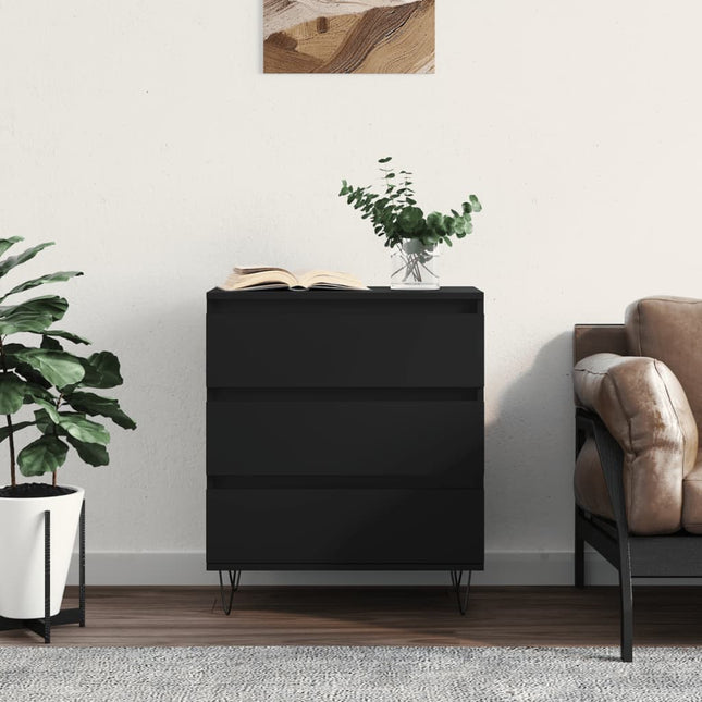 skænk 60x35x70 cm konstrueret træ sort