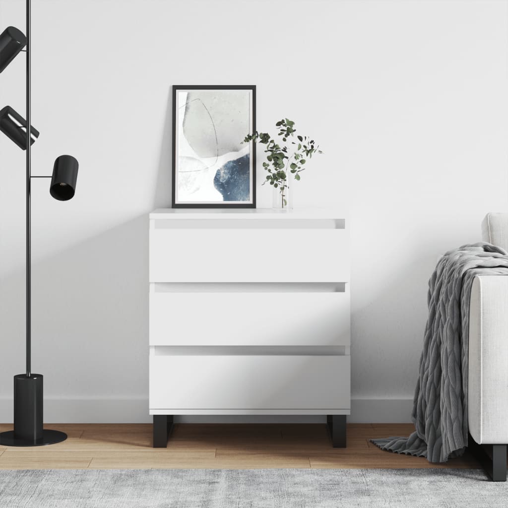 skænk 60x35x70 cm konstrueret træ hvid