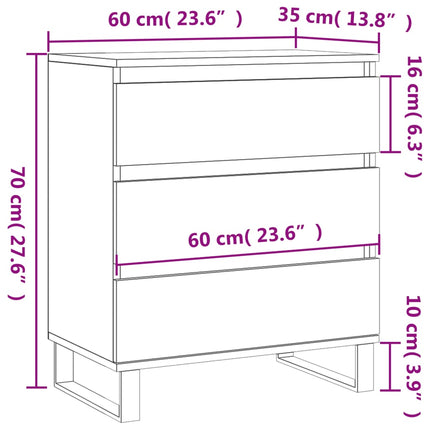 skænk 60x35x70 cm konstrueret træ røget egetræsfarve