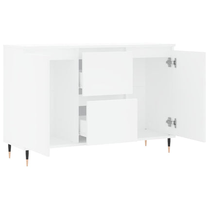 skænk 101,5x35x70 cm konstrueret træ hvid