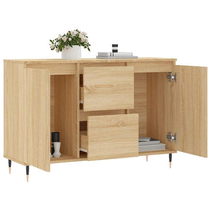 skænk 101,5x35x70 cm konstrueret træ sonoma-eg