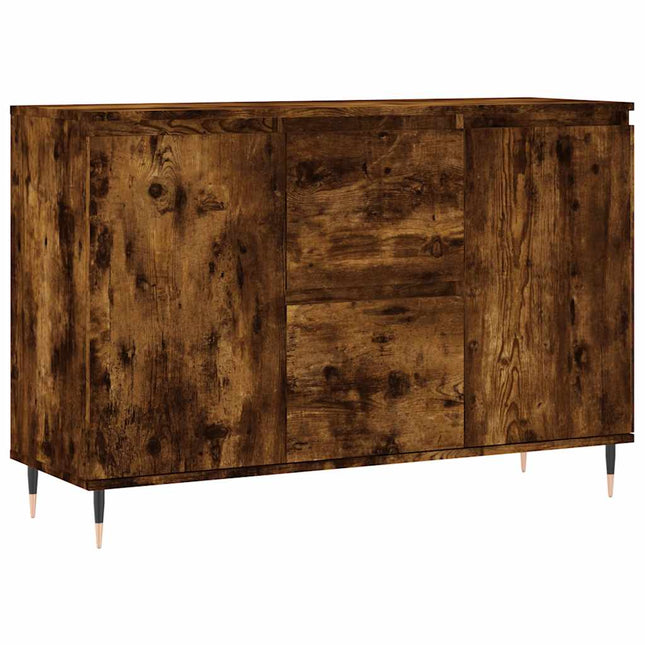 skænk 101,5x35x70 cm konstrueret træ røget egetræsfarve