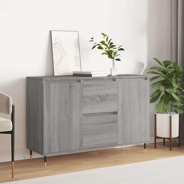 skænk 101,5x35x70 cm konstrueret træ grå sonoma-eg