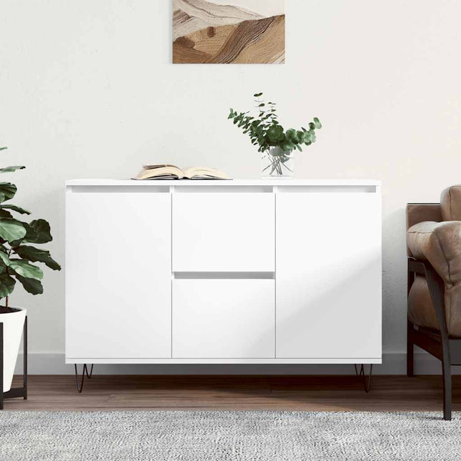 skænk 101,5x35x70 cm konstrueret træ hvid