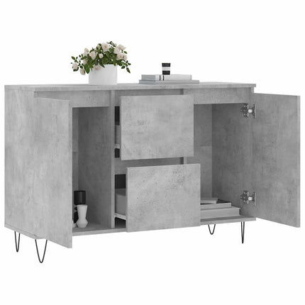 skænk 101,5x35x70 cm konstrueret træ betongrå