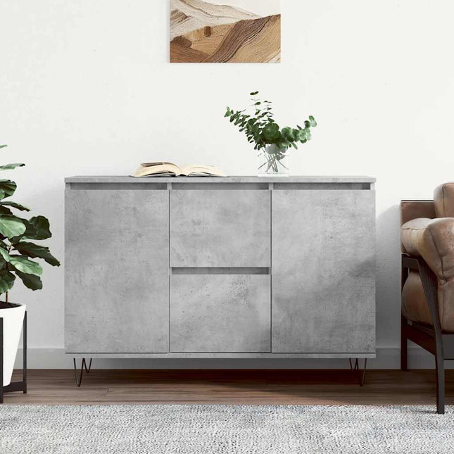 skænk 101,5x35x70 cm konstrueret træ betongrå