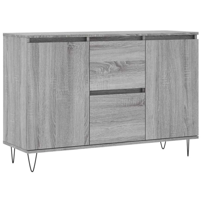 skænk 101,5x35x70 cm konstrueret træ grå sonoma-eg