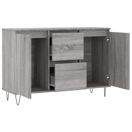 skænk 101,5x35x70 cm konstrueret træ grå sonoma-eg
